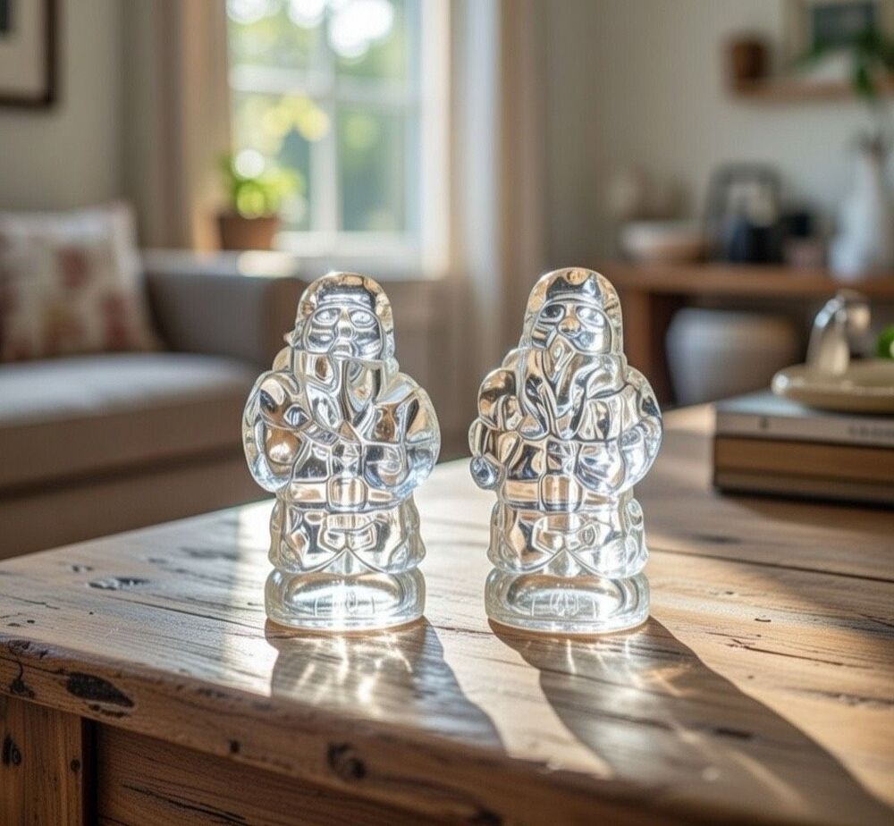 Crystal Santa clause salt and pepper shakers - Gorham - made in Germany